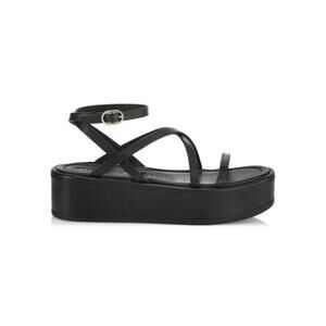 Stuart Weitzman Sandals Womens 10.5 Flatform Black Suede Leather Platform Shoes‎
